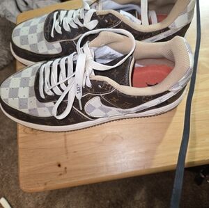 Louis Vuitton Brown and White Athletic Shoes